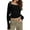 Black, variant on Women Crop Off-Shoulder Tops Solid Color Long Sleeve Shirt Casual Pullovers for Club Streetwear Aesthetic Clothes