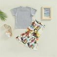 thumbnail image 6 of Tiweut 2 Piece Outfits for Girls Kids Cartoon Letter T Shirt Cow Printed Flare Pants Clothes Suits,4-5 Y, 6 of 6