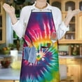 thumbnail image 6 of Colorful Tie Dye Pattern Apron-Garden Aprons for Women with Pockets-Cotton Linen Waterproof Kitchen Cooking Gardening Aprons Adjustable for Kitchen,Cooking,BBQ and Salon 33x27 Inch, 6 of 7