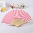 thumbnail image 4 of Pattern Folding Dance Wedding Party Lace Silk Folding Hand Held Solid Color Fan, 4 of 4