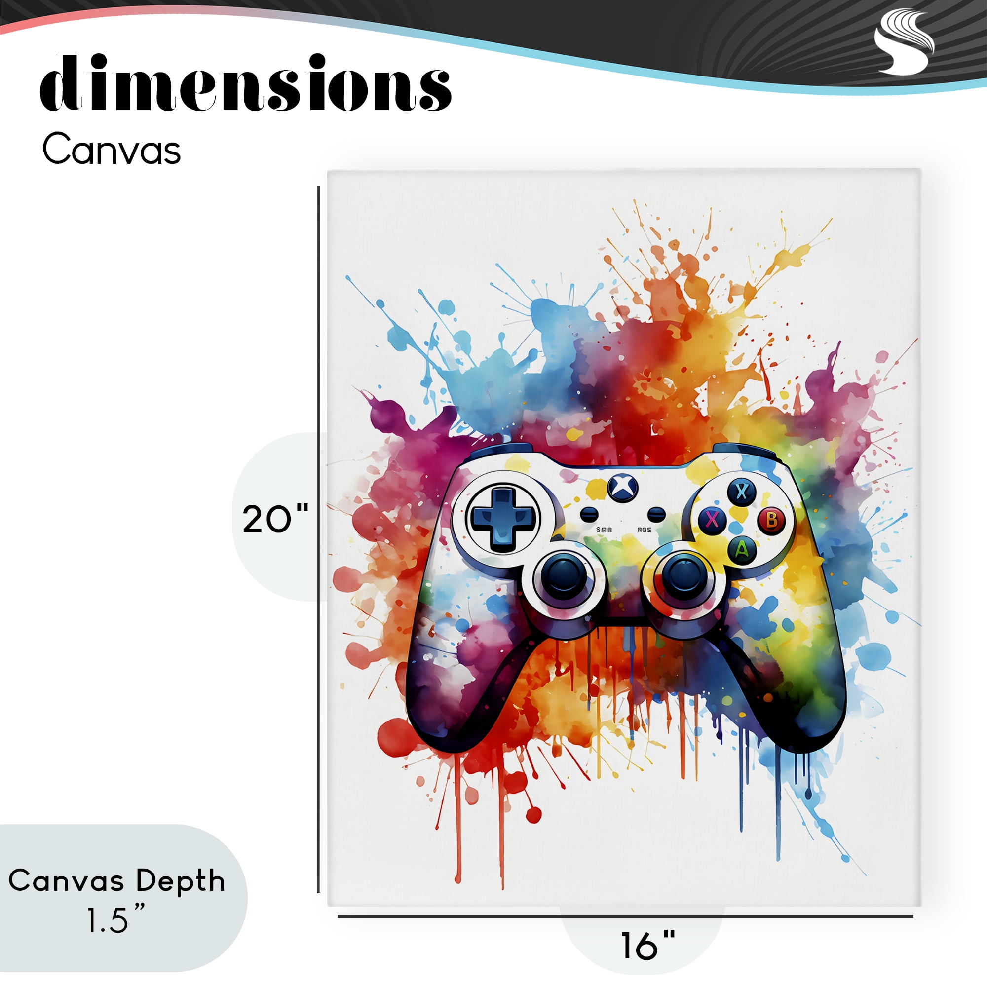 Stupell Industries Color Burst Game Controller Canvas Wall Art, design by Creative Studio