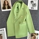 thumbnail image 2 of Blazer elegante de manga larga para mujer, abrigo suelto de solapa doble Breatsed, chaquetas informales delgadas, Blazers Vintage de oficina para mujer, otoño y primavera, 2 of 5