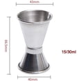 thumbnail image 3 of Vaso medidor de alcohol de acero inoxidable de 15/30 ml, vaso medidor de alcohol para cócteles, vaso medidor de ginebra doble, para cócteles de bar, medida de copa de vino (15/30 ml), 3 of 5