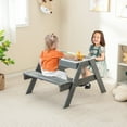 thumbnail image 4 of Gymax 4-in-1 Kids Picnic Table Set w/ 3 Removable Bins & Lids Foldable Umbrella, 4 of 9