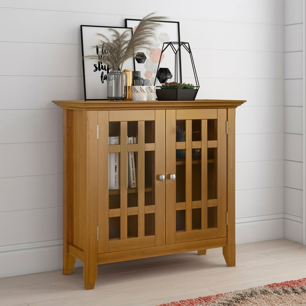 WyndenHall Freemont SOLID WOOD 32 inch Wide Rustic Low Storage Media