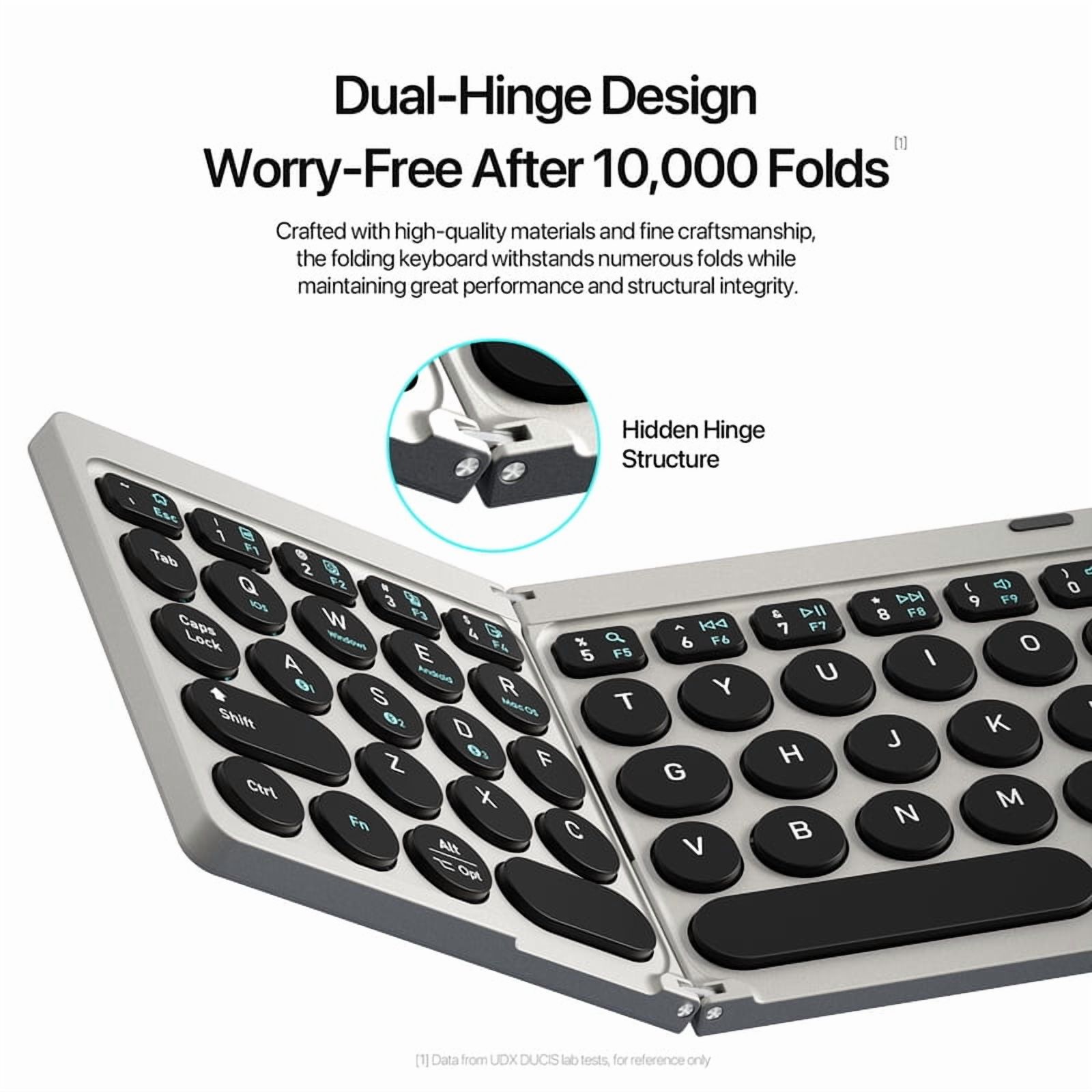 Three-fold touch-sensitive Bluetooth keyboard - Portable magnetic keyboard stand - Suitable for mobile phones, laptops, tablets