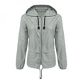 thumbnail image 1 of QJUHUNG Clearance! Spring Autumn Women Jacket  Hooded Two Side Wear Drawstring Cartoon Print Outwear Female Loose Coat Windbreaker, 1 of 6
