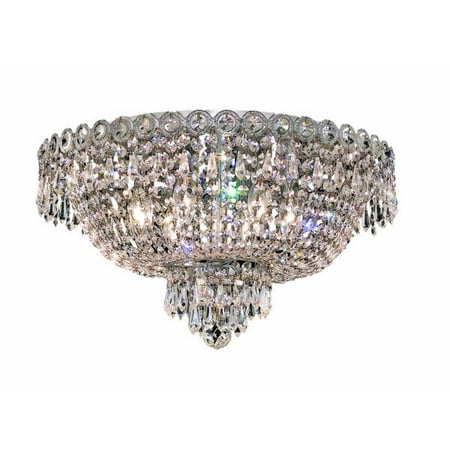 Elegant Lighting 1900F18c Century 6-Light, Single-Tier Flush Mount Crystal Chand
