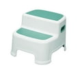 thumbnail image 1 of Double up Toddlers Step Stool Step Stool Stable Multifunctional Wide Step Two Step Stool for Kids, Toilet Stool for Bedroom, lake green, 1 of 8