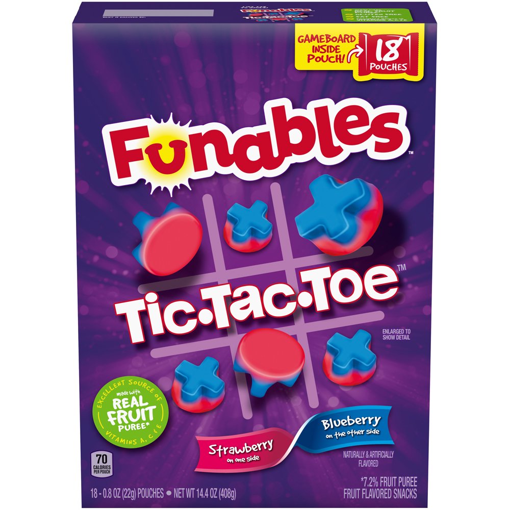 Funables Tic Tac Toe Fruit Snacks, 14.4 Oz, 18 Count