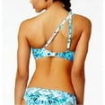 thumbnail image 3 of Bar III BLUE Hot Tropic Printed One-Shoulder Crop Bikini Swim Top, US X-Large, 3 of 4