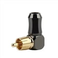 thumbnail image 3 of 10 Uds. Conector Conector de Audio Macho Codo de Ángulo Recto de 90 Grados Conector de Terminal de Altavoz para Soldar Cable de Vídeo, 3 of 4