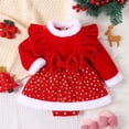 thumbnail image 2 of Mercatoo Autumn and Winter New Baby Children's Gold Velvet Spliced 𝐅𝐥eece Hot Stamped Star Dress 𝐇em Girls' Toddler Tulle Dress, 2 of 9