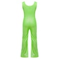 thumbnail image 2 of Alvivi Kids Girls Metallic Gymnastics Leotards Sleeveless Stage Performance Bell-Bottomed Bodysuit Green 11-12, 2 of 5