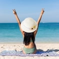 thumbnail image 5 of Sombrero de verano para mujer con circunferencia de 56-58 cm, sombrero de paja, sombrero de ala grande con protección solar, sombrero de playa y conjunto de bolsa de paja, 5 of 5