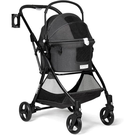 RKXQT Pet Bag,Carriers & Bags, Pet Supplies, Pet Product Double Pet Stroller for 2 Small Dogs or Cats Lightweight Foldable Double Dog Stroller With Detachable Carrier for Travel Camping