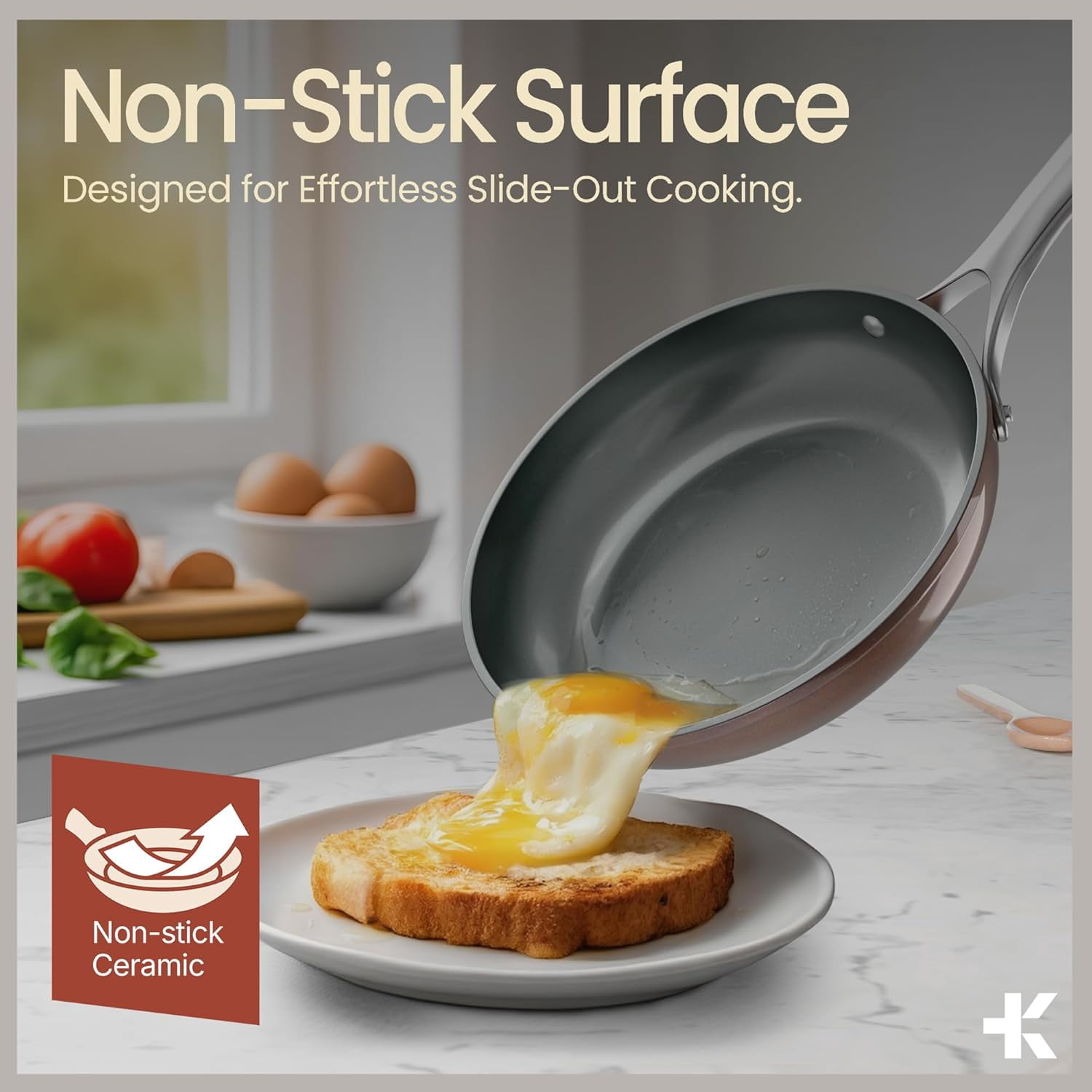 Bakken Crystal Kung Minkoff 14-Piece Ceramic Cookware Set with Lids, Nonstick Pots & Pans, Silicone Utensils & Oven Mitts, Dishwasher Safe