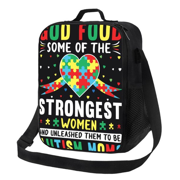 Fotbe I Love With Autism Lonchera Bolsa de Almuerzo para Hombres y Mujeres, Lonchera de Gran Capacidad, Bolsa de Almuerzo Reutilizable, Bolsa Térmica Aislante