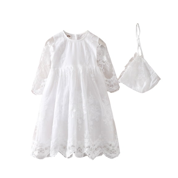 LNMQLPDBS Newborn Gowns Baby Girl Black Off the Shoulder Dress Sage Green Dress 18 Month Girl Clothes Girls Clothes 18 Months Baby Winter Clothes, White 3-6 Months