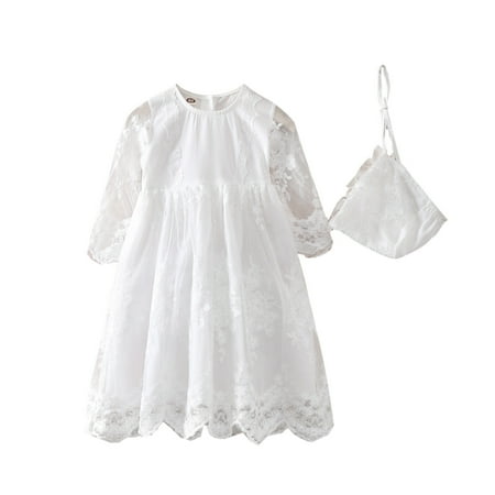 

LBECLEY Girls Dresses Girl Dress Laye Toddler Kids Baby Girls Long Sleeve Soild Casual Princess Dress Hat Cloths Summer Dresses Toddler Girl Toddler Girl Outfit White 70