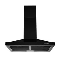 24in Wall Mount Kitchen Range Hood Ducted/Ductless 3-Speed Vent w/LED New Black