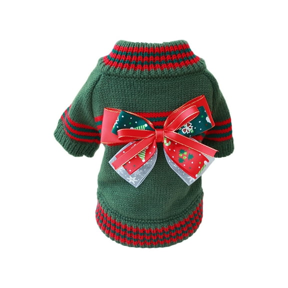 Wdhugt Pet Christmas Clothes For Dogs And Cats Warm Snowflake Elk Print Holiday Skirt Festive Pet Apparel For Small Breeds Green Size M Green M