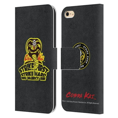 Head Case Designs Officially Licensed Cobra Kai Graphics 2 Strike Hard Logo Leather Book Wallet Case Cover Compatible with Apple iPhone 6 / iPhone 6s
