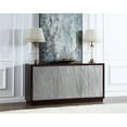 thumbnail image 2 of Bowery Hill Wood 3-Door Console Cabinet in Metallic Silver & Walnut, 2 of 14