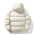 thumbnail image 4 of Wyobmus Men's Outerwear Quilted Jacket Thicken Padded Warm Bubble Coat Fake Two Piece Winter Thermal Outerwear Fashion Cotton Padded Clothing Beige, 4 of 9