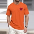 thumbnail image 2 of T-Shirt Graphique pour Homme de la Saint-Valentin avec Imprimé Cœur Pailleté Rouge, Tissu Doux, Tenue Décontractée d'Été et pour Rendez-Vous, Safran, S, 2 of 4