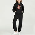 thumbnail image 4 of ATOGUTA Girls Outfit Tracksuit Christmas Hoodie Sweatshirt and Sweatpants Joggers Set with Pockets Size 2T-14, Black, 4 of 6