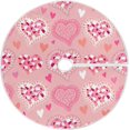 thumbnail image 1 of FMSHPON Valentines Mother's Day Hearts Xmas Christmas Tree Skirt Stand Mat for Holiday Party Decoration Indoor Outdoor 48 inches, 1 of 6