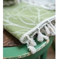 thumbnail image 6 of 2pcs Green Leaves Pattern Cotton Linen Look With Tassel Blackout Curtain 59" W x 87" L, 6 of 6