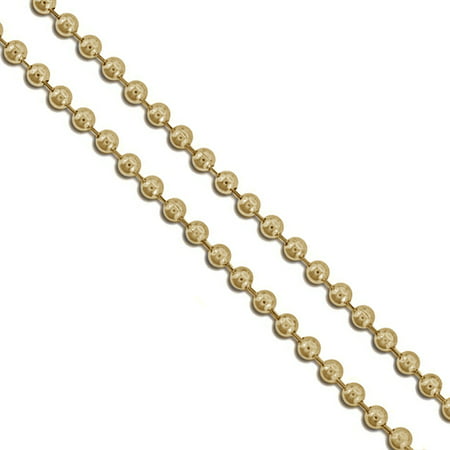 Gold Plated Military Ball Bead Chain 2.3mm Dog Tag Necklace