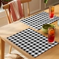 thumbnail image 4 of Buffalo Check Plaid Placemats Set of 6 Black White Plaid Farmhouse Place Mats Table Mats Kitchen Dining Home Outdoor Party Table Decoration, 4 of 9