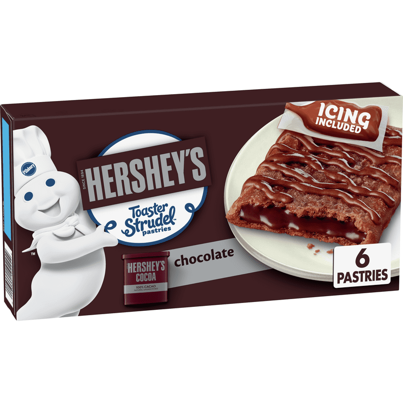 Pillsbury Toaster Strudel, Chocolate, Frozen Pastries, 6 ct, 11.7 oz