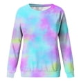 thumbnail image 3 of PMVFHDE Liquidation Chandails en Molleton Col Rond Filles Automne et Hiver Teinture sur Nœuds Imprimé Col Rond Manches Longues Décontracté Sans Capuche Chandails en Molleton Automne pour Filles, Bleu Clair, 9-10 Ans, 3 of 3