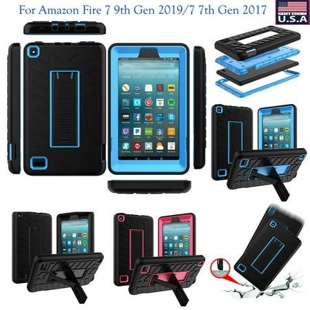 Shockproof Rubber Hard Stand Case For Amazon Fire 7 9th Gen 2019/7 7th Gen (Best Mods For 9th Gen Civic Si)