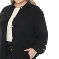 thumbnail image 6 of White Mark Women's Plus Size 2-Piece Oversize Long Sleeve Button Down Cotton Linen Gauze Lounge Beach Set, 6 of 7