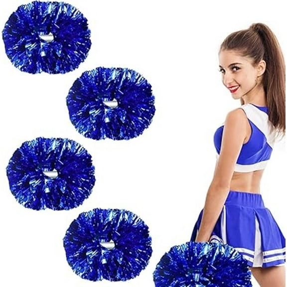EONQY Plastic Cheerleading Poms, 4Pcs Super Cute Cheerleading pom poms Cheer Dance Pom Pom with Plastic Handle for Game, Sports, Aerobics