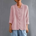 thumbnail image 2 of Summer Blouses For Sexy Women 2025 Going Out Tops For Women Sexy Pink Vneck Long Sleeve Shirts For Women Plus Size Cotton Peasant Blouses For Women Renaissance Cotton T-Shirts Women, 2 of 5