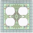 thumbnail image 3 of Metal Light Switch Plate Cover Green Floral Mandala Paisley Circular Tile Pattern TIL087, 3 of 13