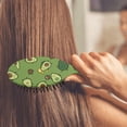 thumbnail image 4 of Avocado Artistic Hair Brush, Green Fruit Pattern Detangling Paddle Brush, Cute Kawaii Design, Fresh Aesthetic Print, 4 of 8