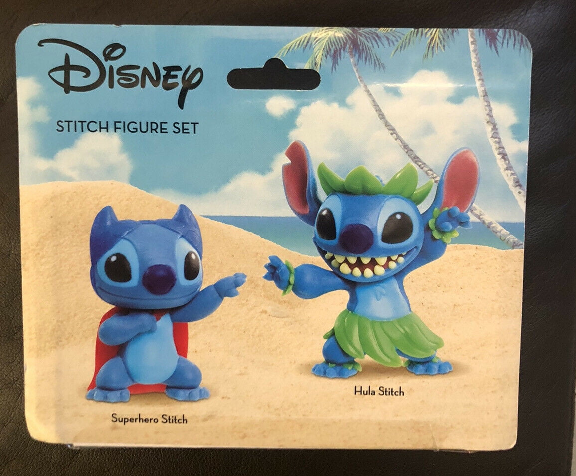 Disney Lilo & Stitch Collectible Figurines - Superhero and Hula