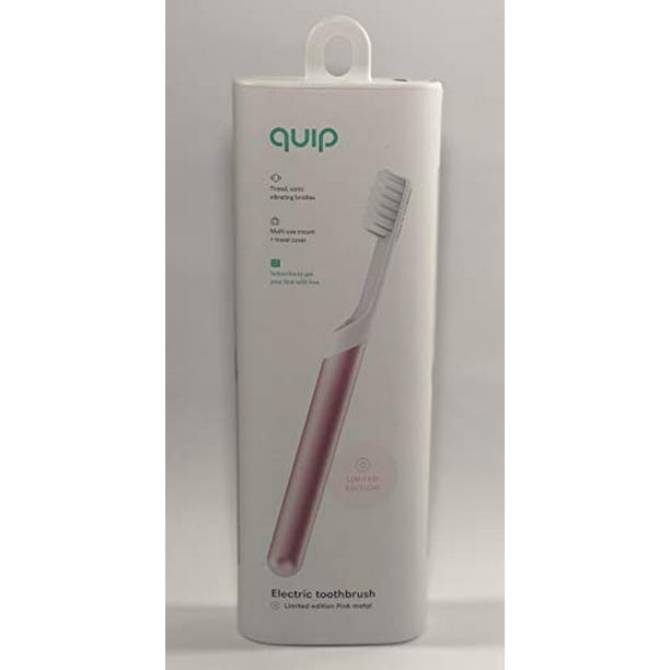 Quip Electric Toothbrush Pink Metal Electric Brush and Travel