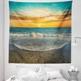 thumbnail image 1 of Beach Tapestry, Sunset Scenery of Summer Scenic Horizon Romantic Ocean and Coast View, Fabric Wall Hanging Decor for Bedroom Living Room Dorm, 5 Sizes, Apricot Teal and Sea Blue, by Ambesonne, 1 of 1