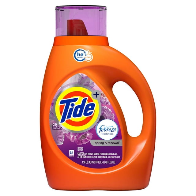 Detergente líquido para ropa Tide HE Spring & Renewal 1360 ml