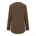 thumbnail image 3 of Ahdbta Long Sleeve Shirts for Women Solid Color Thin Loose Fitted Base Tshirts Trendy Side Split Curved Hem Crewneck Tops, 3 of 4