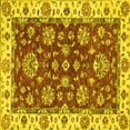 thumbnail image 1 of Ahgly Company Machine Washable Indoor Square Oriental Yellow Traditional Area Rugs, 4' Square, 1 of 4
