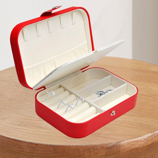joyero,Joyero Organizador Estuche Pequeño Viaje,Caja de joyería de 2 capas de almacenamiento de regalo de reloj doble,Joyero de dos capas portátil extraíble,Joyero expositor cajas niñas Hugo joyero